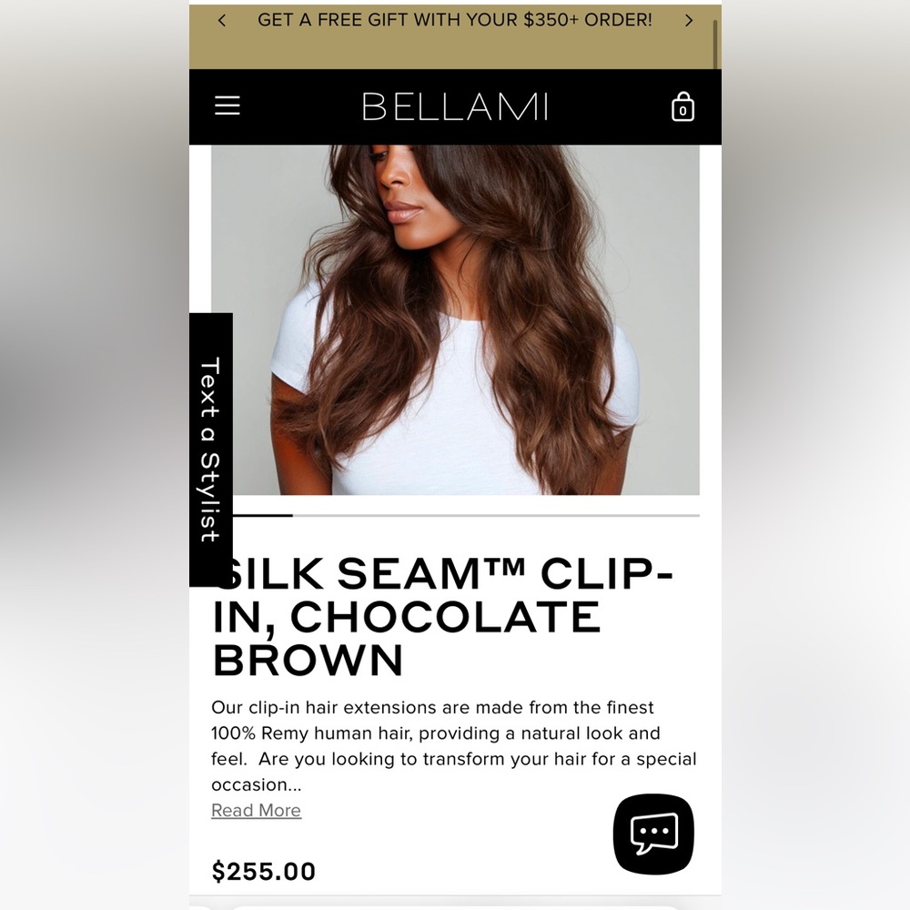 BELLAMI Silk Seam Clip-In, Rich Brown 18”
